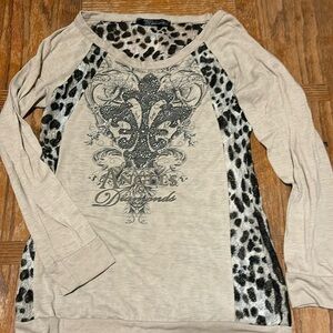 Angels and Diamonds Dressy leopard lace top
